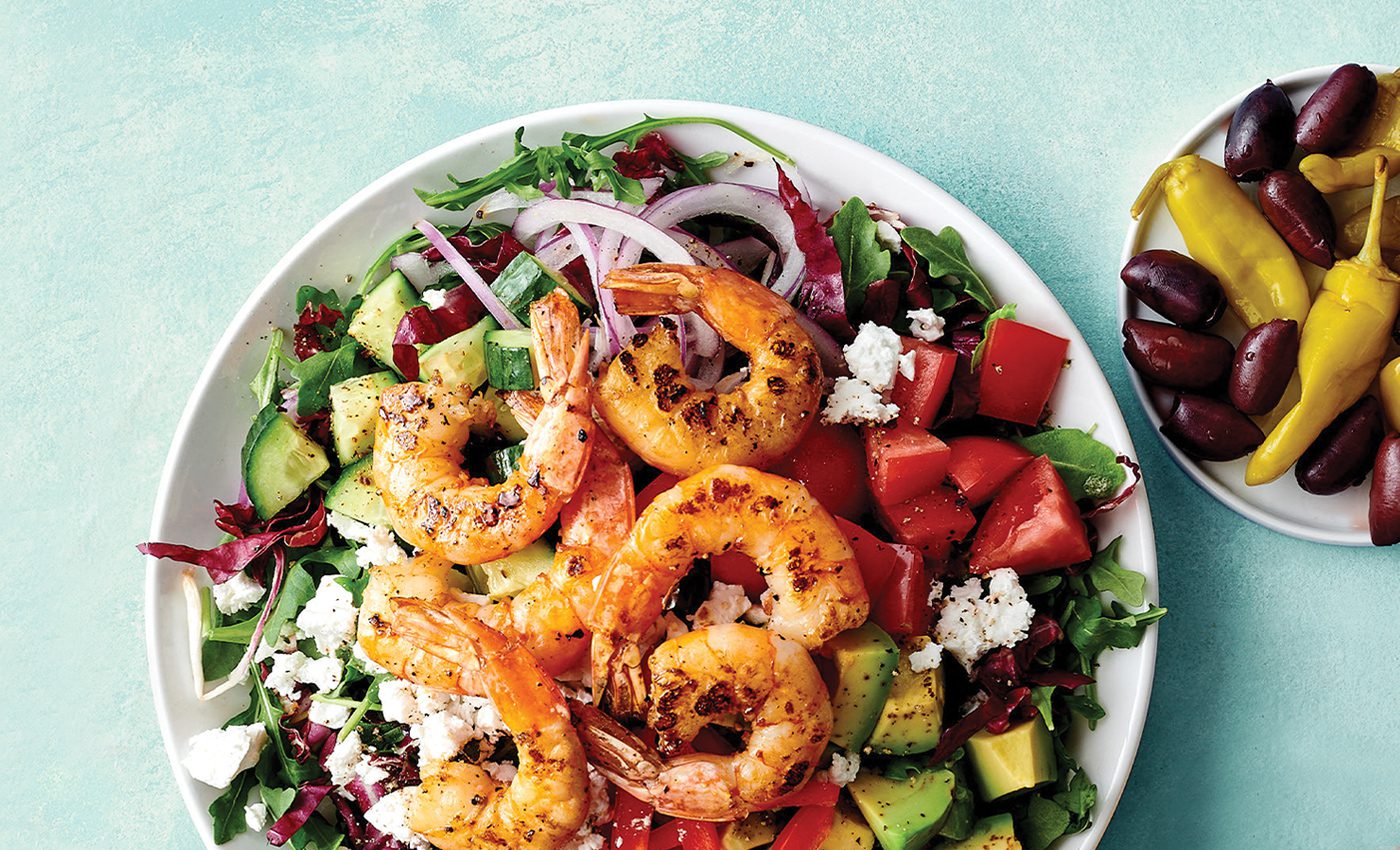 Chopped Greek Salad With Shrimp