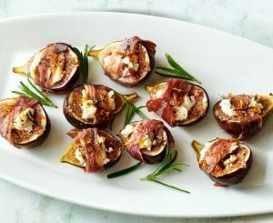 Goat Cheese stuffed figs with prosciutto