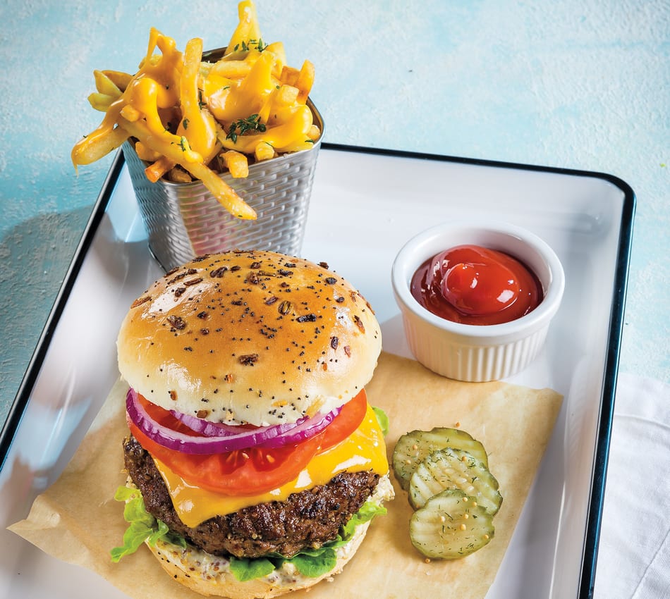 All-American Burger and Smothered Cheese Fries | Sysco Foodie