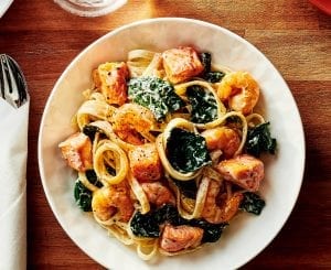 Seafood Fettuccine With Kale
