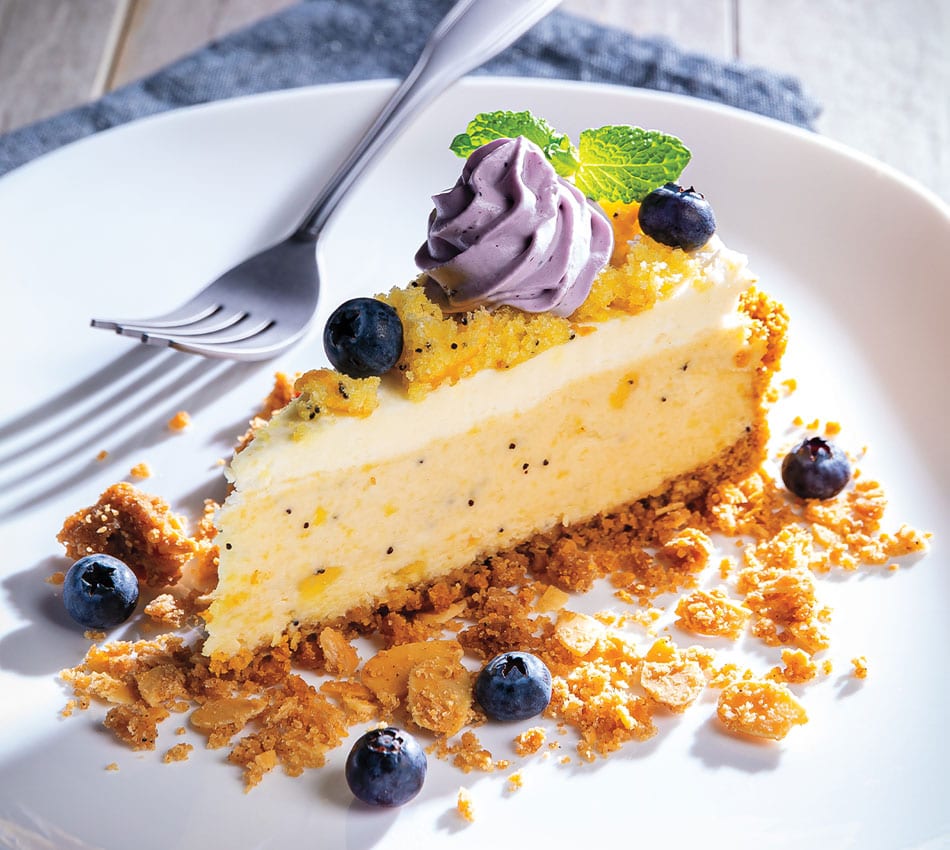 Lemon Poppy Seed Bread Cheesecake With Brown Butter-Almond Streusel