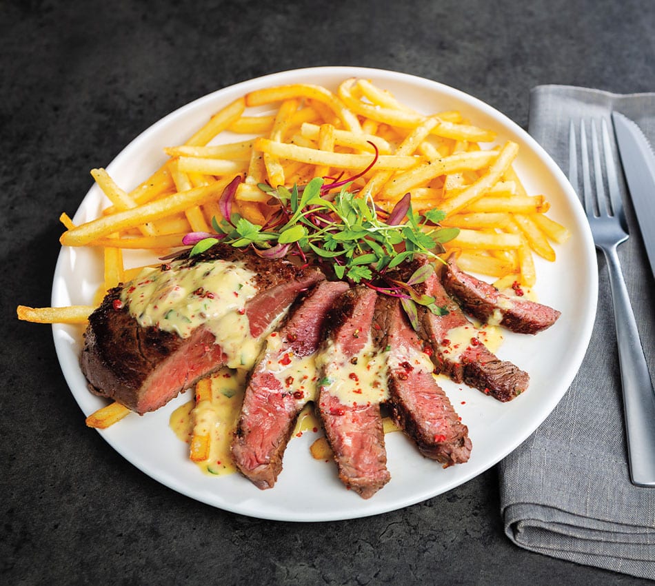 Steak Frites With Pink Peppercorn Bearnaise