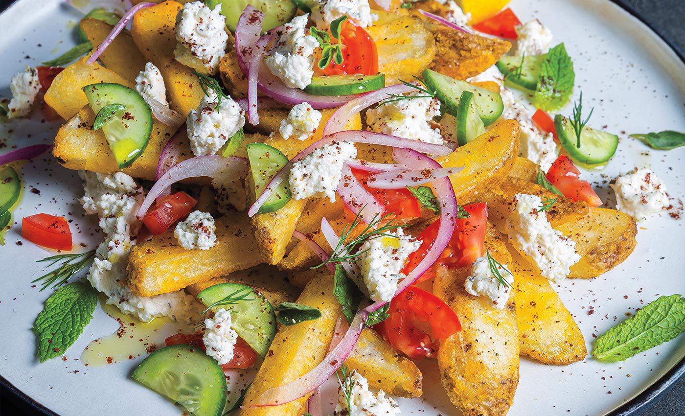 Loaded Feta-Fattoush Fries