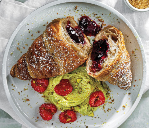 Elderberry & Raspberry Cornetto with Pistachio Mascarpone, Sysco Simply