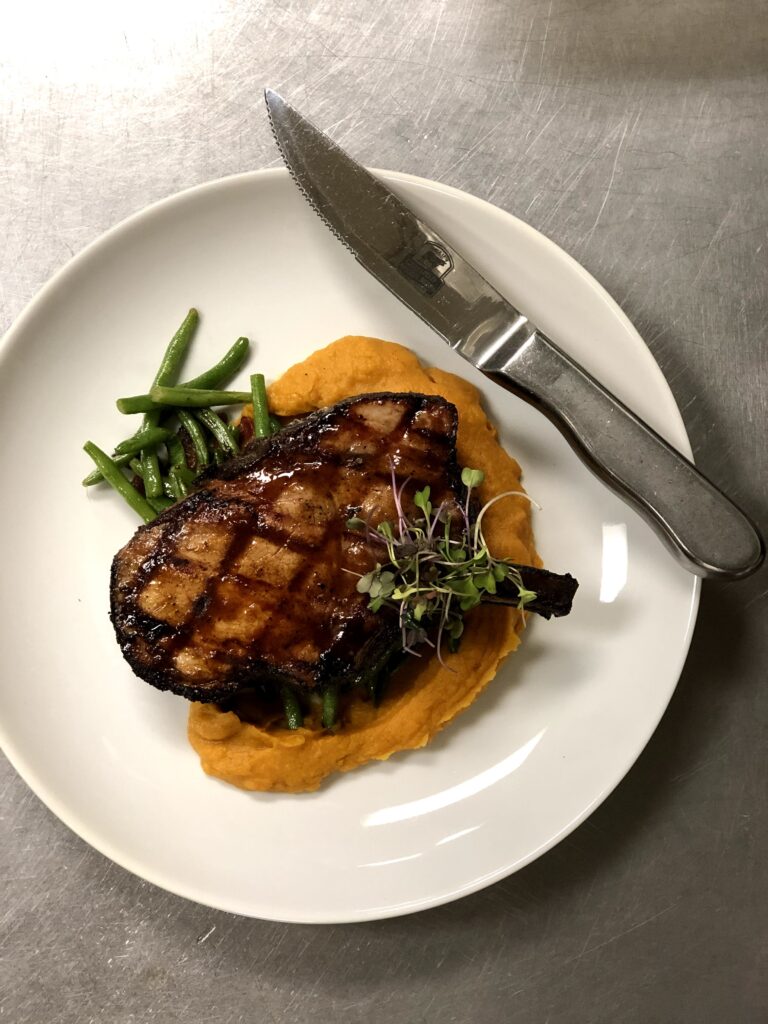 Green Beans, puree and steak plate from LABCo Restaurant