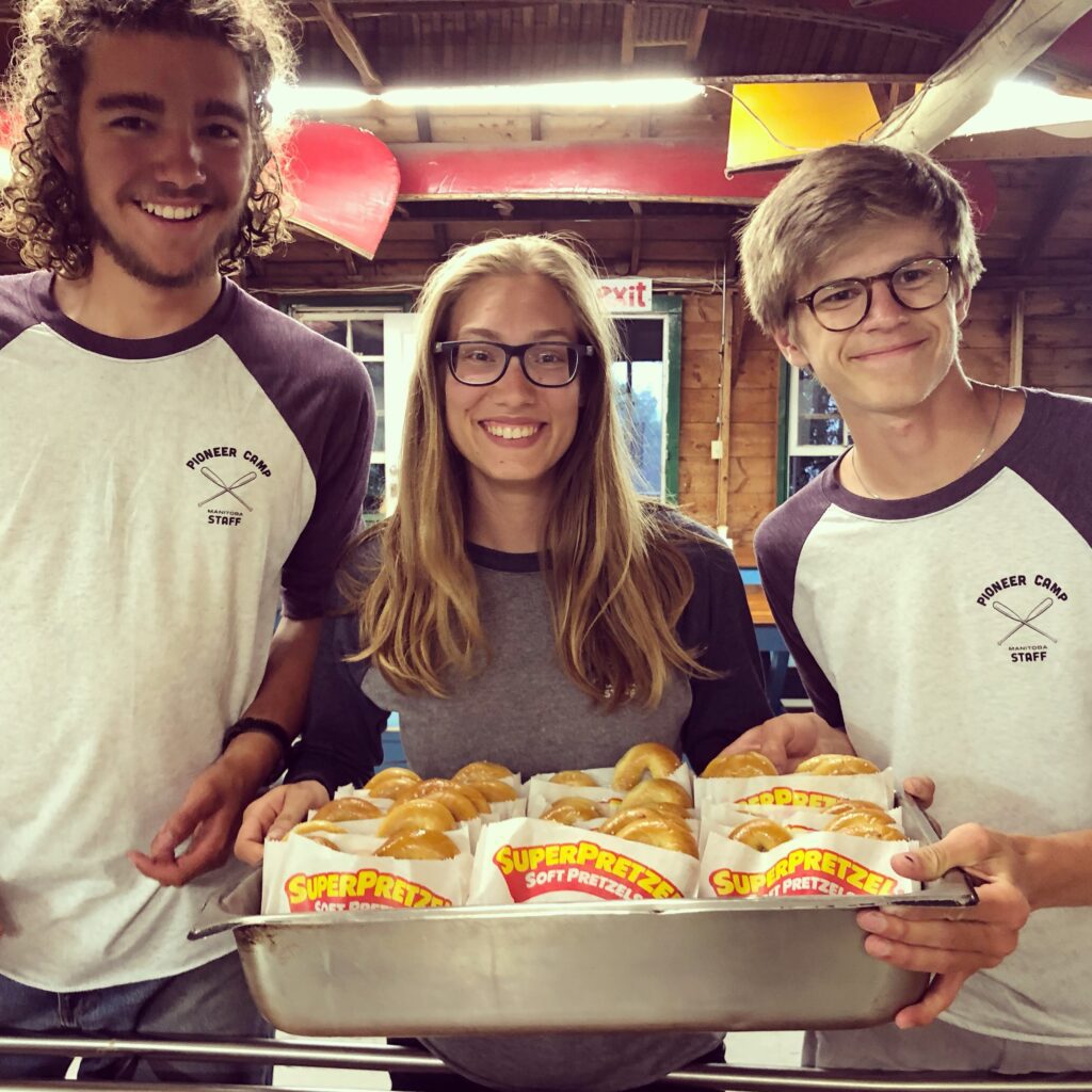 Super Pretzels distributed by the Pioneer Camp Manitoba team