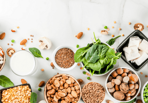 Plant based ingredients including nuts and lettuce