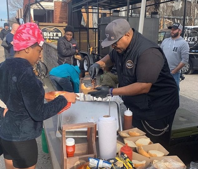 Pitmaster UT Cravin serving community post tornado - Edley's BBQ