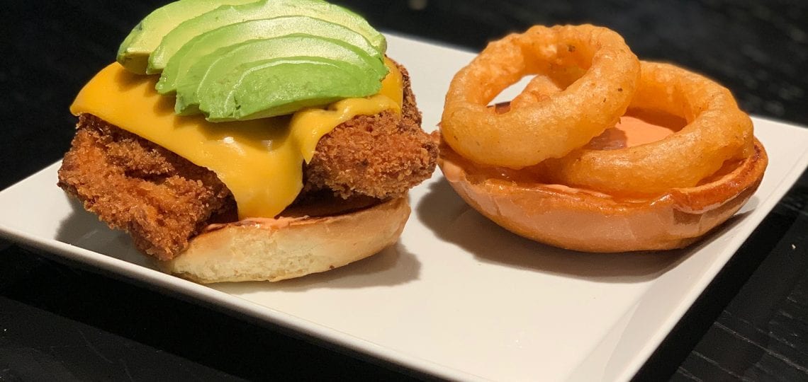 Fried chicken and avocado burger plate - Midtown Tavern Restaurant and Bar