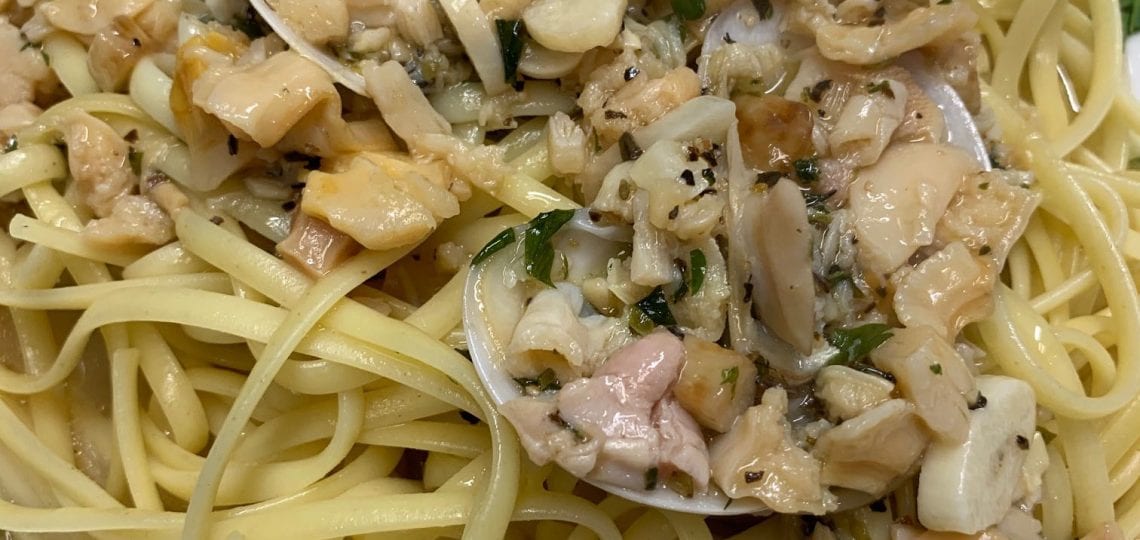 Linguini with white clam sauce from Mezza Luna