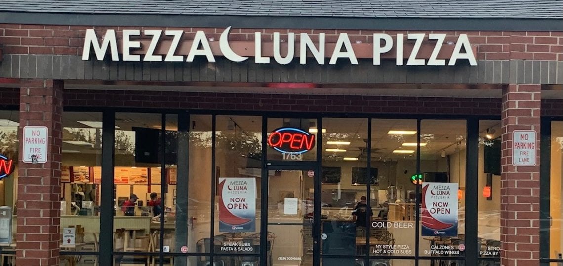 Mezza Luna Pizza restaurant front