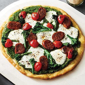 Plant based recipe beyond sausage pizza