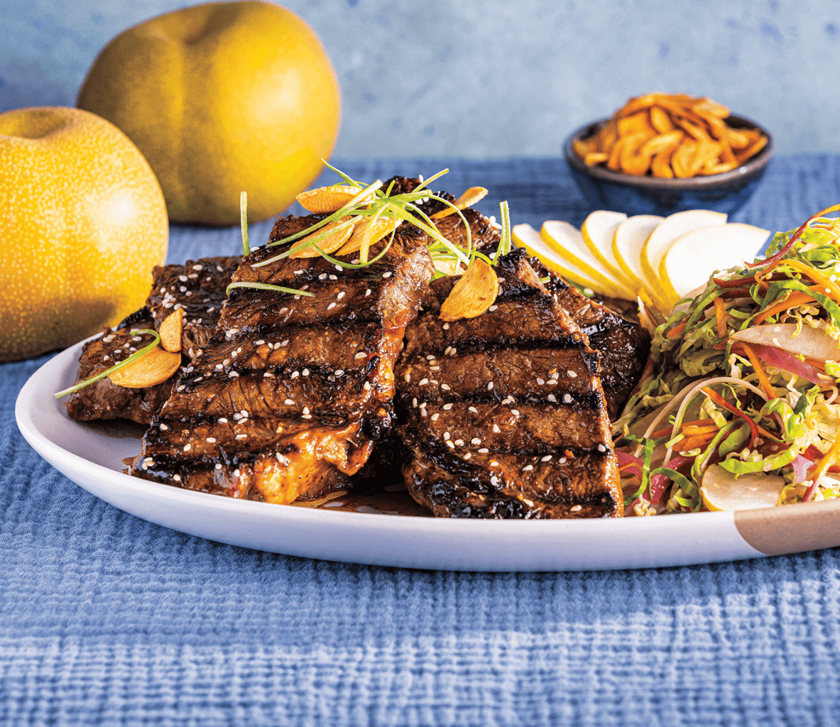 Kalbi Ribs with Shaved Brussels Sprouts Salad | Sysco Foodie