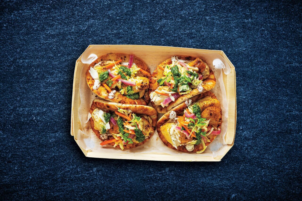 Masala-Spiced Pollock Naan Soft Tacos | Sysco Foodie